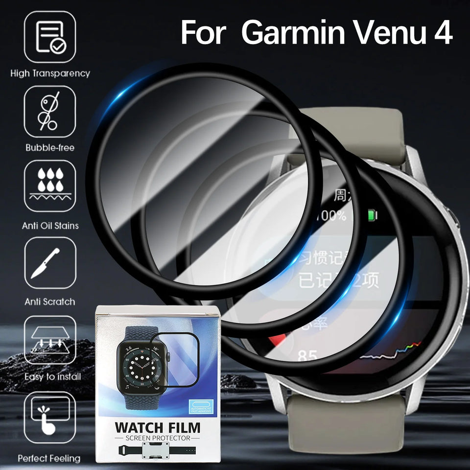 Dust Free Easy Installation Kit Full Curved Screen Protector For Garmin Venu 4 Venu4 41MM/45MM Protective Films Not Glass