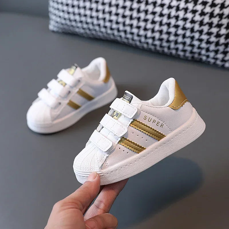 Children's Sneakers Kids Fashion Design White Non-slip Casual Shoes for Boys Girls Hook Breathable Sneakers Toddler Outdoor Shoe