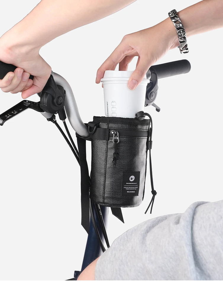 Rhinowalk Bicycle Handlebar Bag 1.6L Insulated Water Bottle Bag Cycling Front Tube Bag Commuting Morandi Color Shoulder Pack