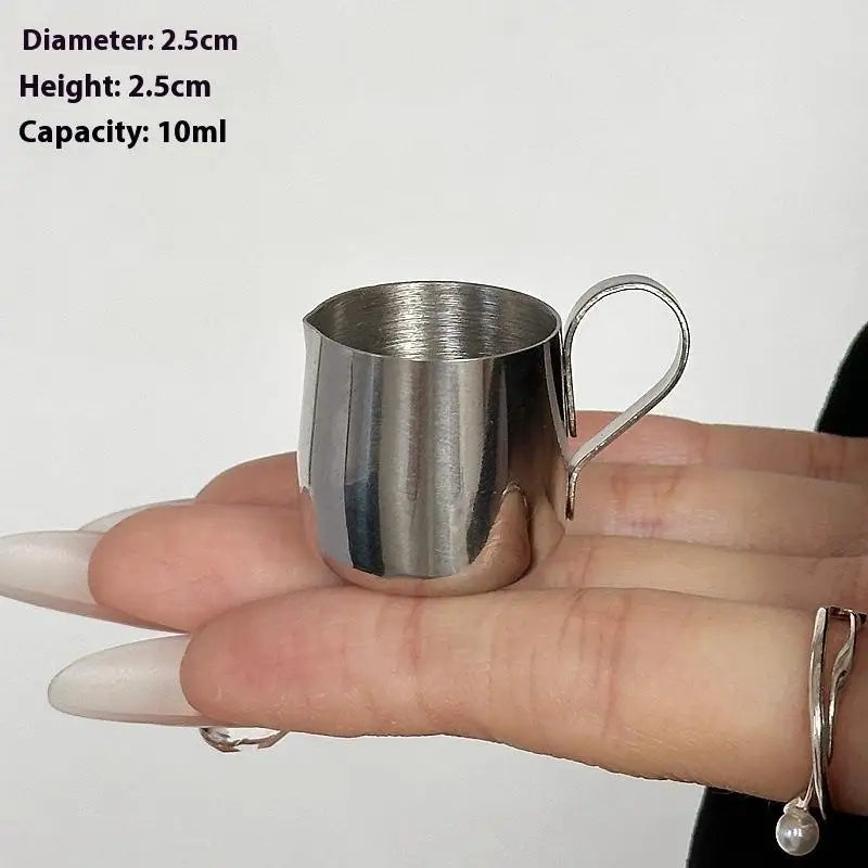 12.5/30ml Mini Coffee Milk Frothing Jug Latte Art Milk Frother Pitcher Stainless Steel Measurement Jug Pot Coffee Accessorie