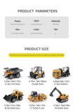 6pcs/set Alloy Engineering Truck Toy Car Classic Construction Model Vehicle Loader Tractor Excavator Toys for Boys Gifts