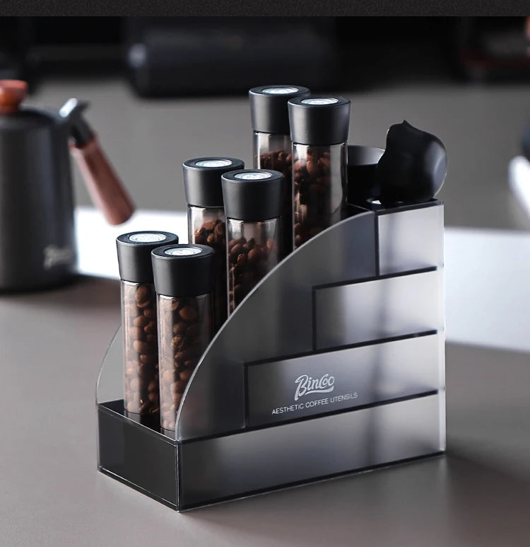 Coffee Beans Storage Container Tube Display Rack Tea Bottle Glass Single Dose Espresso Accessory Coffeware Set Barista Tool Gift