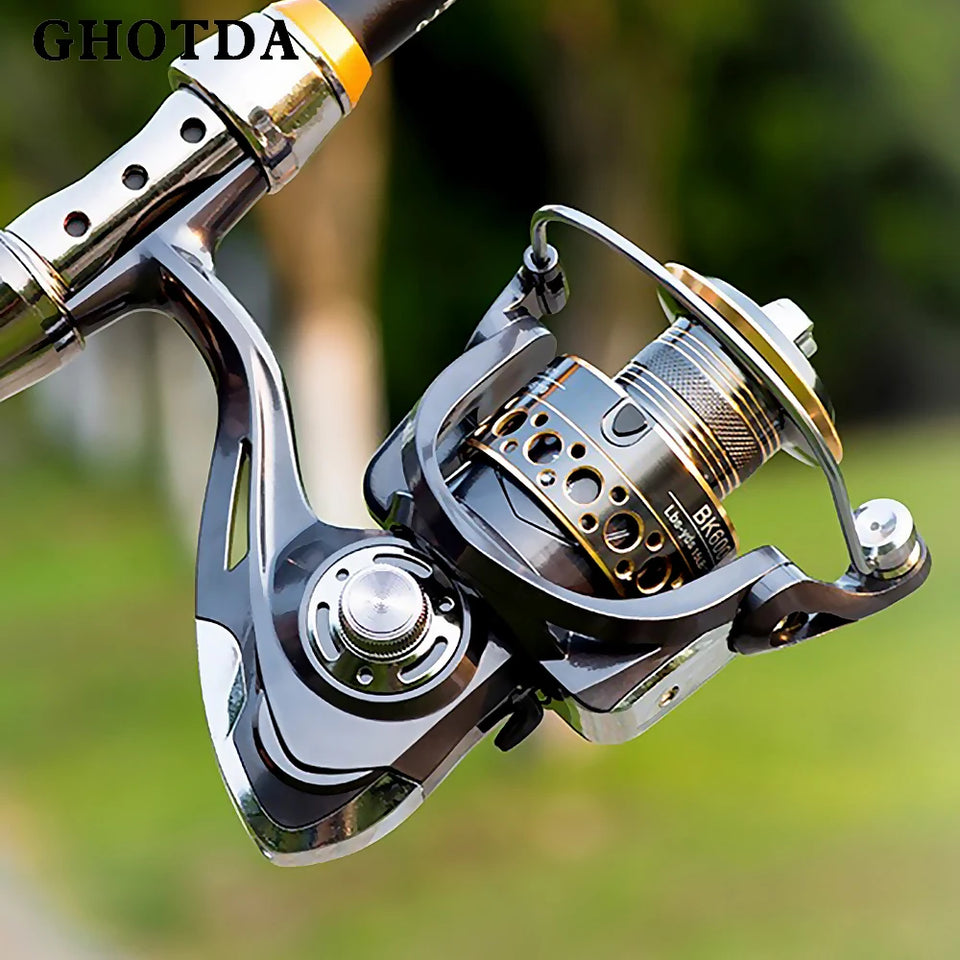 Spinning Fishing Reel 2000-7000 All Metal Spool 8-10KG Power Hard Gear Light & Tough Body Smooth Long Casting Coil