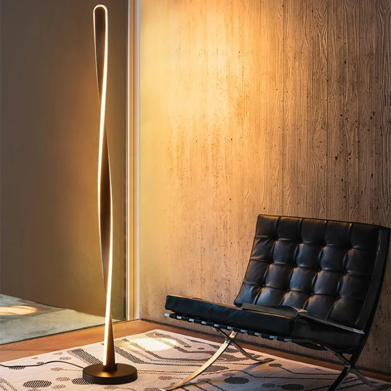 spiral Floor Lamp Modern Long Line Floor Lamp For Living Room Sofa Bedroom Study Living Room Home white standing  Floor Lamp