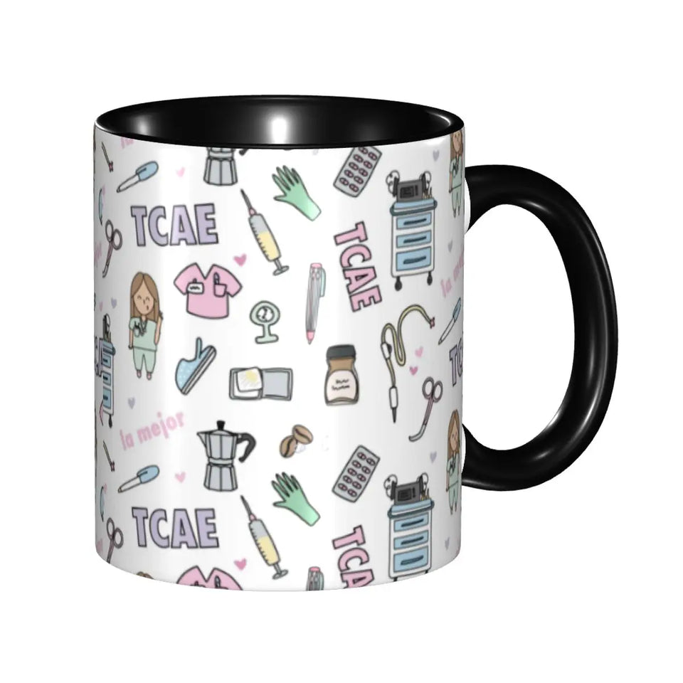 Pink Doctor Nurse Coffee Mugs DIY Customized Enfermera En Apuros Ceramic Milk Tea Mug Cup