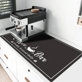 Coffee Bar Drying Mat Fashion Kitchen Decor Non-Slip Heat Resistant Countertop Mat Daily Trendy Countertop Decor Mat