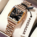 POEDAGAR Fashion Watch For Woman High Quality Waterproof Date Elegant Ladies Watch Stainless Steel Original Women Quartz Watches
