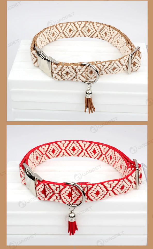 Bohemian Ethnic Style Pet Collars For Small Medium And Large Dogs Multi-colors Choose Adjustable Luxurious Trend New Arrivals