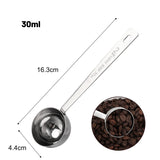 Coffee Scoop Stainless Steel Powder Compactor Spoon with Scale Long Handle for Ground Coffee Spices Baking Measuring Supplies