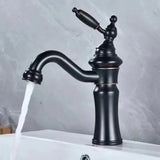Chrome Basin Faucet Brass Black 360° rotatable basin faucet European-style Hot and Cold mixing faucet Brushed