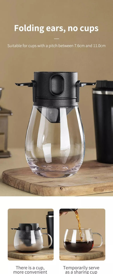 304 Stainless Steel Portable Coffee Filter Drip Coffee Tea Holder Reusable Mug Coffee Dripper Tea Cup Set Coffee Pot Coffeeware
