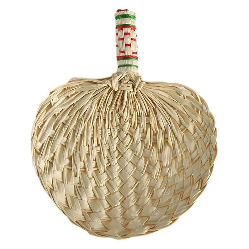 Handmade Woven Cattail Leaf Fan Summer Heart-shaped Mini Fan Small Fan for DIY Floral Bouquet Materials Home Decoration