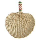 Handmade Woven Cattail Leaf Fan Summer Heart-shaped Mini Fan Small Fan for DIY Floral Bouquet Materials Home Decoration