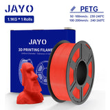 JAYO PETG/PETG Clear 3D Printer Filament 1.75 ±0.02mm 1.1kg/roll High Toughness Neatly Wound Filament Fit Most FDM Printer