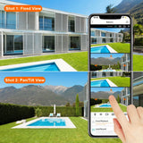 Outdoor Wireless Security IP Camera 4K 8MP HD Dual Lens External Wifi PTZ Camera Auto Tracking Street Surveillance Camera iCsee