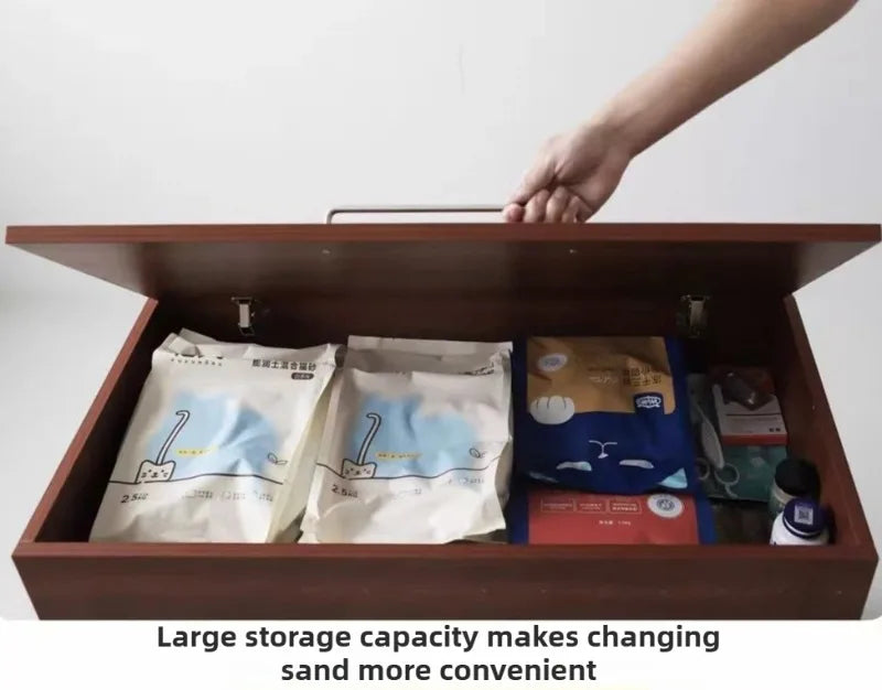 Integrated Cat Litter Box Storage Cabinet Leak Proof Sand Storage Cats Toilet Closed Stainless Steel Bedpans Pets Supplies