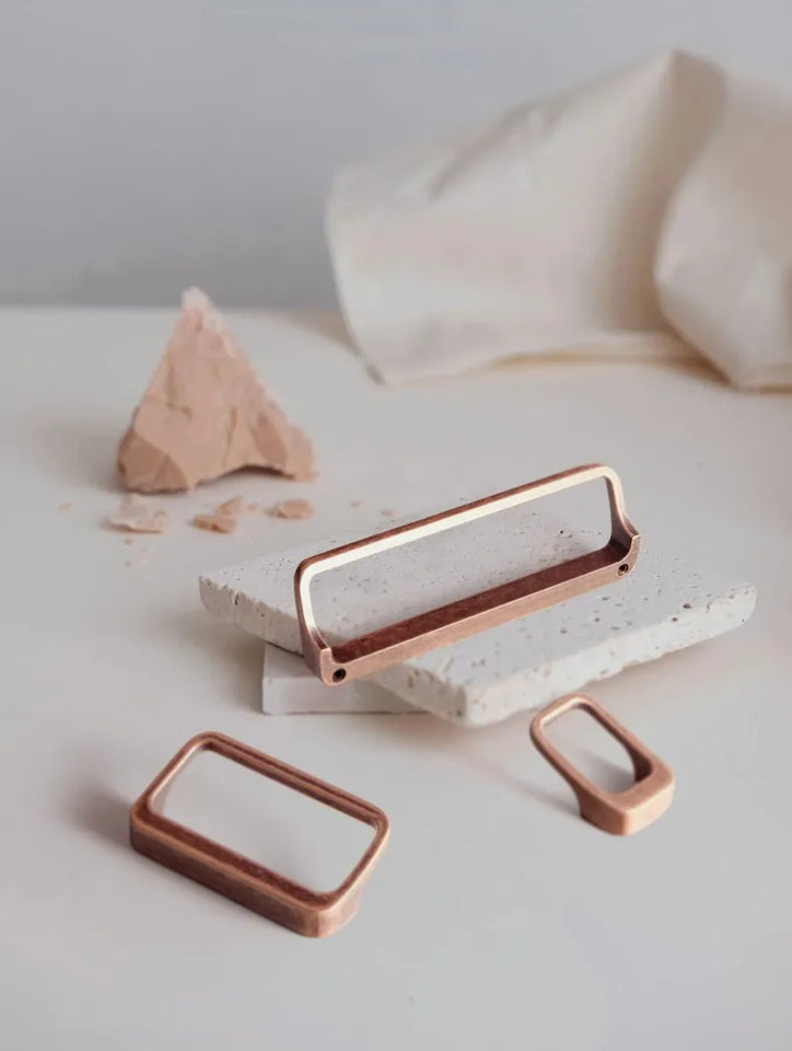 Goo-Ki Brushed Brass Cabinet Handle Antique Three-dimensional Finger Pulls Wardrobe Drawer Long Handle Nickel Drawer Pulls
