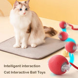 Cat Toys Automatic Rolling Ball Faux Tail Rechargeable Smart Pet Interactive Ball Electric Toy Dog Cat Training Imitate Mouse