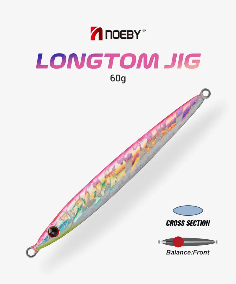 Noeby Metal Jig Fishing Lure 60g Long Casting Jigs Steel Panels Stronger Shore Jigging Long Casting Saltwater Fishing Lures