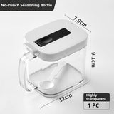 Condiments Container Seasoning Jars, Kitchen Spicy Jars with Lids and Spoons, Tea Coffee Sugar Canisters Glass Spice Box