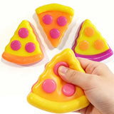 Pizza Shaped Soft Sensory Fidget Cube  Stress Relief Anti-Anxiety Squishy Squeeze Toy Focus Relax Gadget Toy for Adults Gift