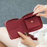 Women's Fringe Square Zipper Purse, Short Money Clip, All Simple Card Bag, Multi-functional Fashion Purse, New, 2024
