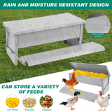 Treadle Chicken Feeder with Weatherproof Lid Rat Proof Chicken Feeder Metal Chicken Feeder for Chickens Ducks and Geese