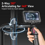 Two-Way Articulating Borescope Camera with Light: 3.9mm/6mm Industrial Endoscope Inspection Camera with Automotive Inspection
