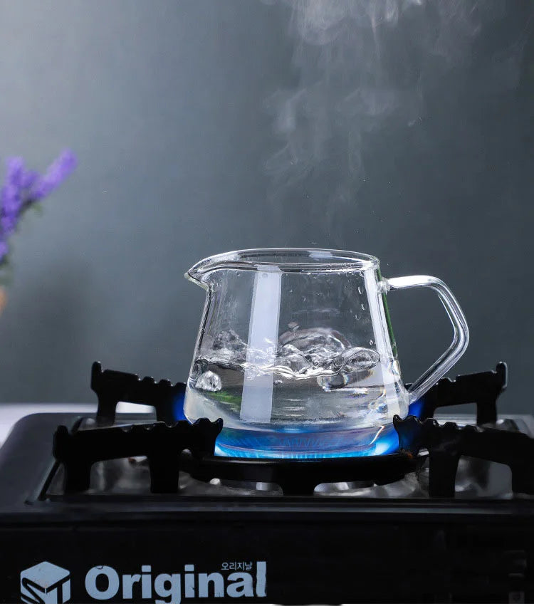 300ml/400ml/500ml/650 Coffee Pot High Temperature Resistant Glass Sharp-mouthed Hand Punch Sharing Pot Household Drip Coffee Pot