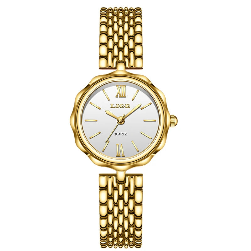 LIGE Elegant Creative Steel Quartz Women Watch Fashion Waterproof Watches For Women Original Brand Luxury Women's Bracelet Watch