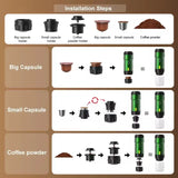 New 60ml Electric Wireless Heating Coffee Machine Fit for Coffee Capsule Powder Travel Coffee Maker for Car Home Camping Travel