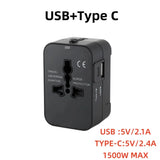 Universal Travel Adapter EU UK US AU AC Power Charger Adapter Global Conversion Plug Dual USB PD Port Travel Conversion Socket