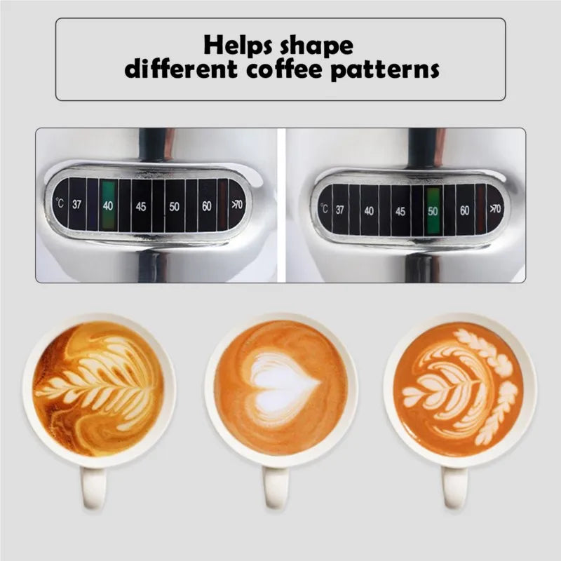 350/600ml Stainless Steel Coffee Latte Cup With Temperature Display Milk Foam Pitcher Espresso Pot Milk Sparkling Cream Cup