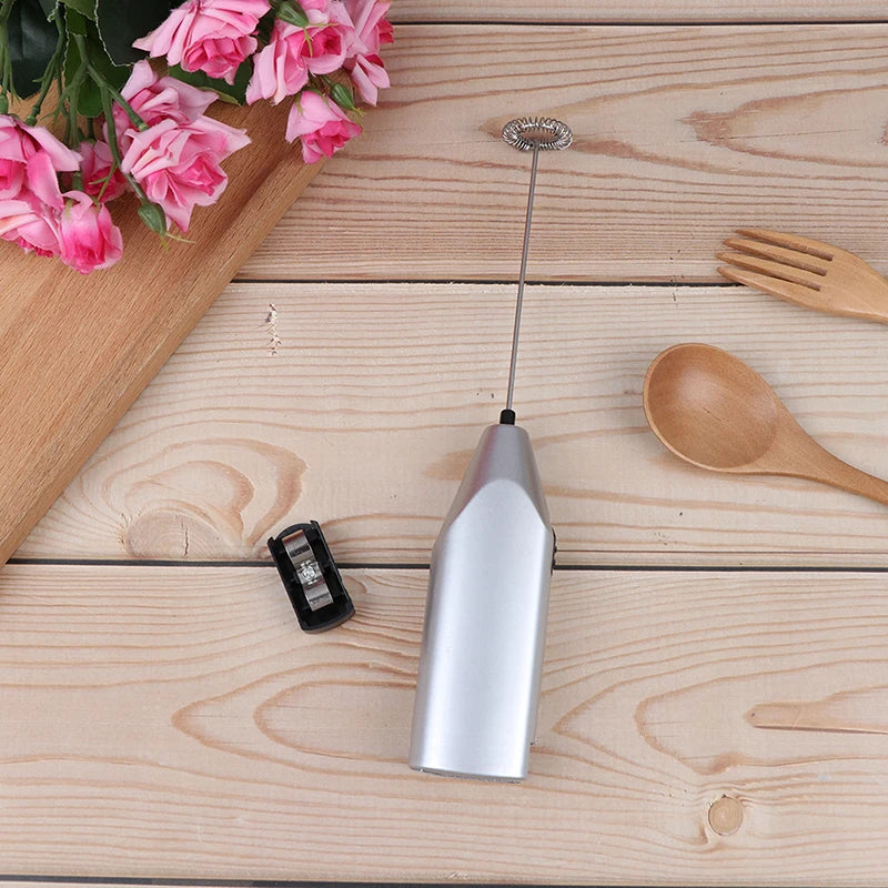 1PC Handhold Milk Frother Battery Operated Foam Maker Electric Egg Beater Whisk Stainless Steel