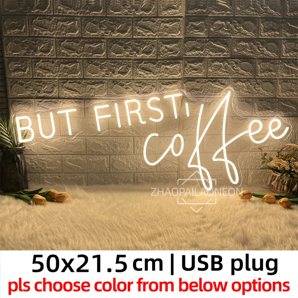 But First Coffee Neon Led Sign Lights Restaurant Cafe Neon Sign Coffee Shop Room Decor Wall Neon Light Sign For Pantry Bar