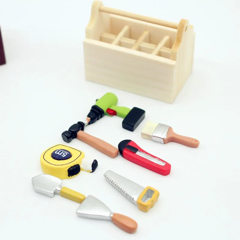 Dollhouse Mini Wooden Coffee Toolbox Miniature Food Play Scene Model Photography Decoration Small Ornaments