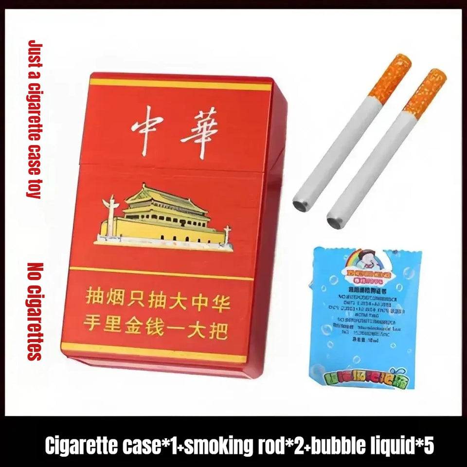 Portable Bubble Cigarette Box - Funny Prank Gag Gift for Adults, Outdoor Party & Office Decompression Toy