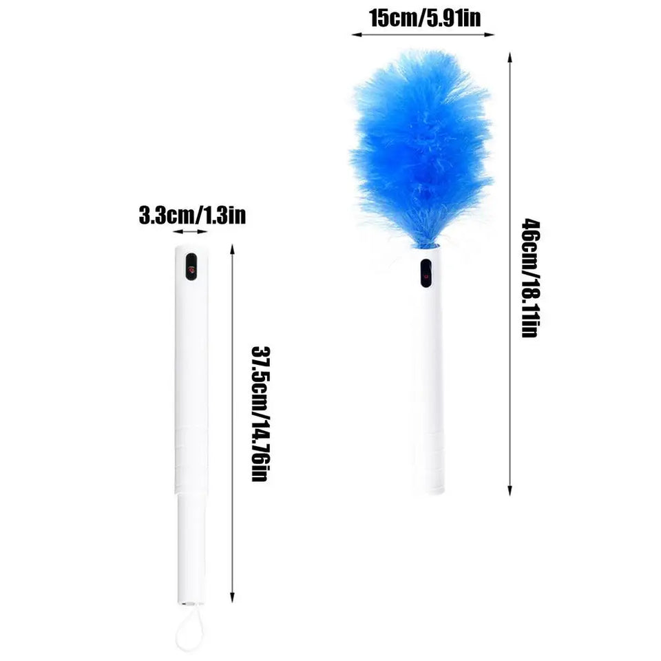 Rotating Spin Cleaner Duster Multi-Function 360 Spin Electric Feather Duster Vacuum Cleaner Battery Operated With Touch Button