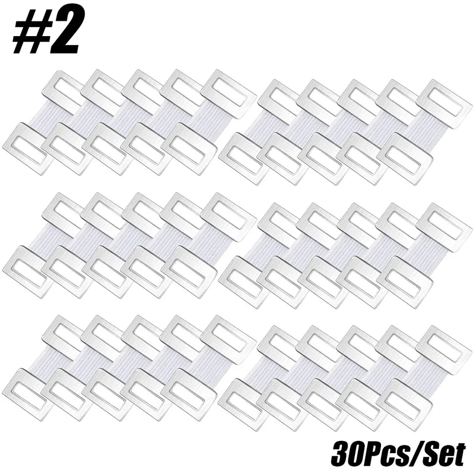 10/20/30Pcs Replacement Elastic Bandage Wrap Stretch Metal Clips Fixation Clamps Hooks First Aid Kit for Sport White/Coffee