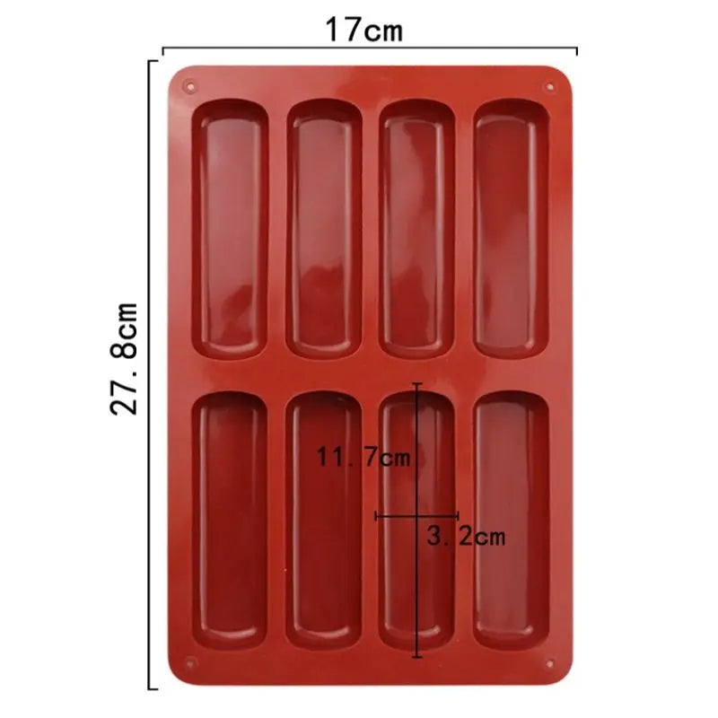 Commercial Silicone Tiramisu Finger Cookies Mold Non-Stick DIY Baking Tools for Household High-Temperature Resistant 15-Diy