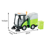 Friction Powered Wheels Vehicle Kids with Light and Sound Effects Removable Garbage Can 1/16 Street Sweeper Truck Birthday Gift