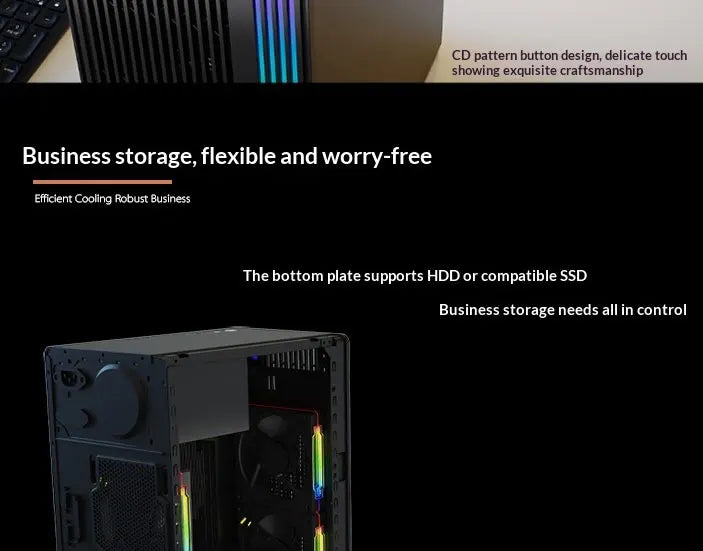WJCOOLMAN Craftsman Series Small Chassis Home-Type Desktop Computer Supports M-ATX Motherboard - Compact Gaming PC Build