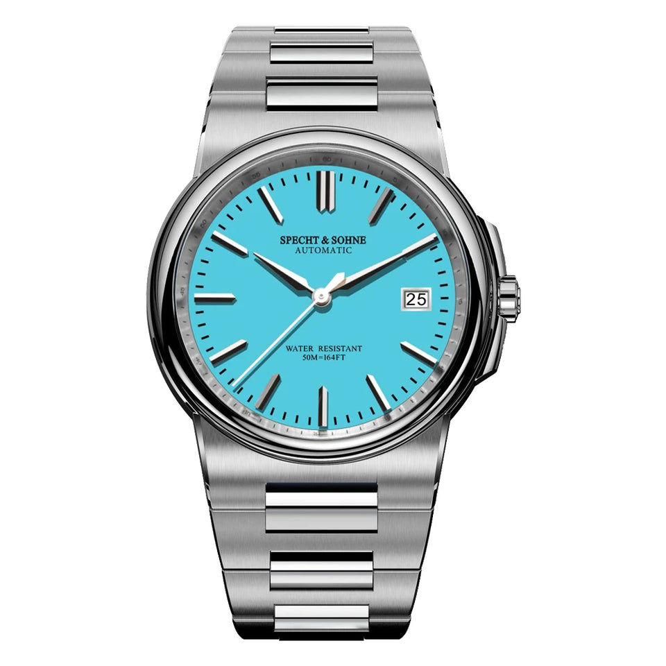 Specht&Sohne New Arrivals Blue Automatic Mechanical Watches For Men 38MM Stainless Steel Waterproof Classic Elegant Watch 50M