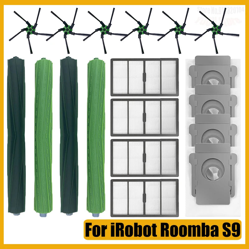 Rubber Roller Brush Kit For iRobot Roomba S9 (9150) S9+ S9 Plus (9550) Robot Vacuum Cleaner Replacement Spare  Accessories