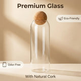 Four size spherical cork transparent glass sealed cans, suitable for storing coffee beans/tea leaves and kitchen storage