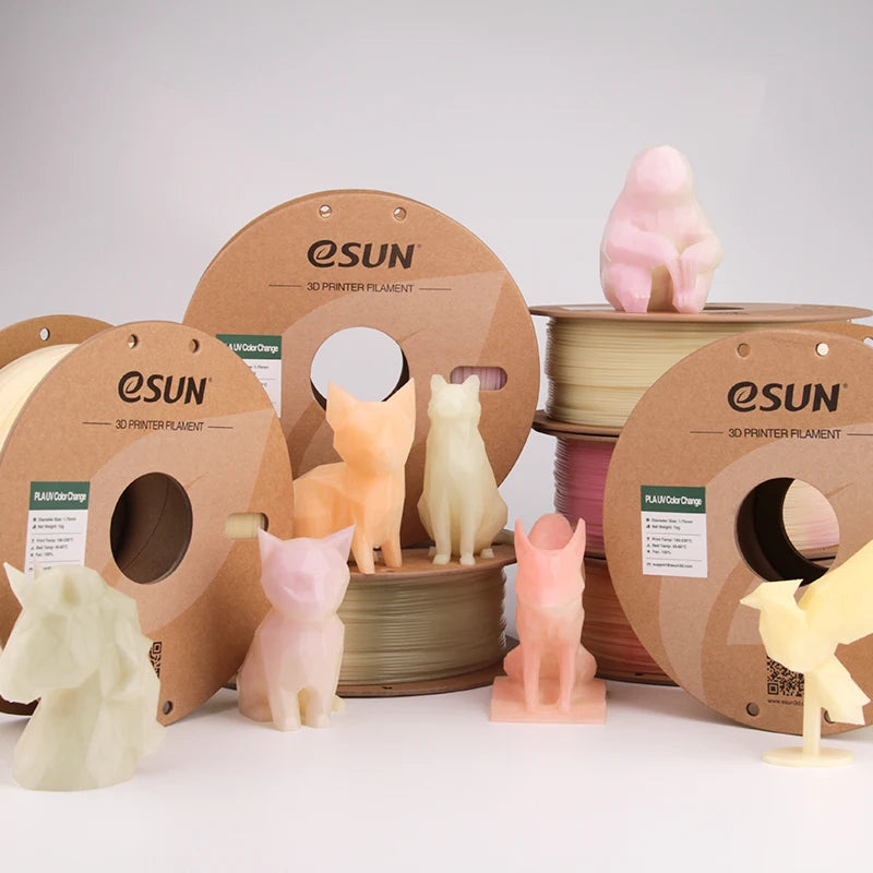 eSUN PLA Filament UV Color Change 3D Printer Filament For Bambu Lab 1.75mm 1KG Photochromic PLA UV  Color Change 3D Filament
