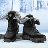 New Winter Waterproof High Top Men Boots Plush Warm Snow Boots Men Sneakers Ankle Boots Outdoor Men's Desert Boots Botas Hombre