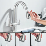 Smart Sensor Touch Kitchen Sink Faucet Brushed Nickel Poll Out Spout Black/Gold Sensor Faucets 360 Rotation Crane Two Functions