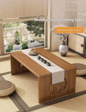Japanese Style Pure Bamboo Foldable Coffee Table Real Wood Tatami Low Sitting Floor Mat Small Tea Table Window Seat Table