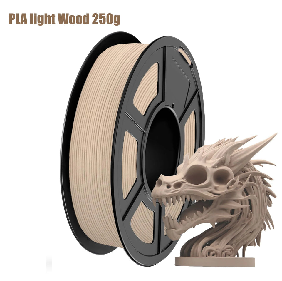 Wood PLA Filament 1.75mm Beginner Bundle,  Individually Vacuum Packed, 250g/500g/1000g Spool, Black wood +Walnut+Logs+cyan wood